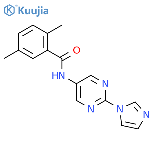 N-2-(1H-imidazol-1-yl)pyrimidin-5-yl-2,5-dimethylbenzamide structure