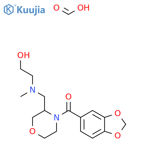 2-({4-(2H-1,3-benzodioxole-5-carbonyl)morpholin-3-ylmethyl}(methyl)amino)ethan-1-ol; formic acid structure