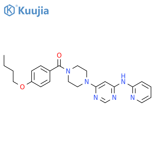 6-[4-(4-butoxybenzoyl)piperazin-1-yl]-N-(pyridin-2-yl)pyrimidin-4-amine structure