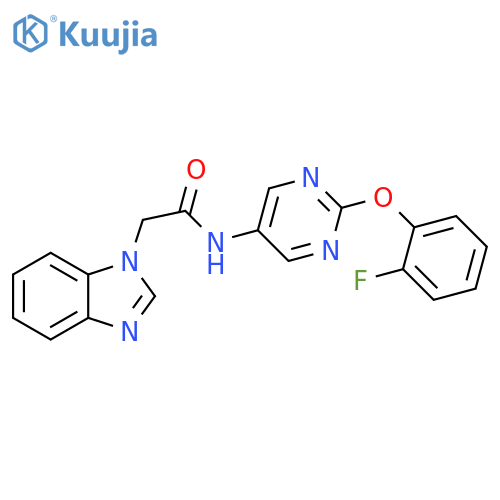 2-(1H-1,3-benzodiazol-1-yl)-N-[2-(2-fluorophenoxy)pyrimidin-5-yl]acetamide structure