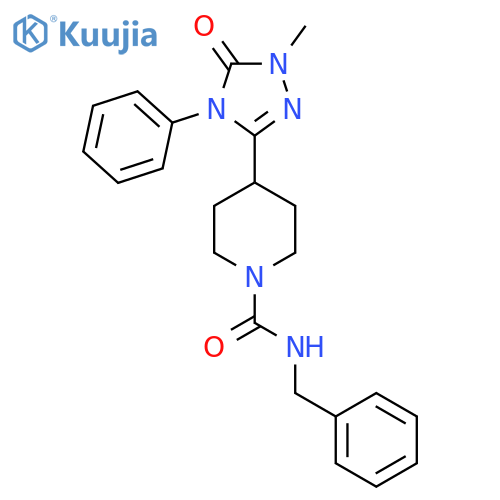 N-benzyl-4-(1-methyl-5-oxo-4-phenyl-4,5-dihydro-1H-1,2,4-triazol-3-yl)piperidine-1-carboxamide structure