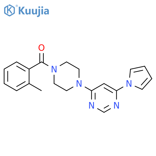 4-[4-(2-methylbenzoyl)piperazin-1-yl]-6-(1H-pyrrol-1-yl)pyrimidine structure