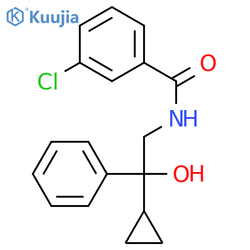 3-chloro-N-(2-cyclopropyl-2-hydroxy-2-phenylethyl)benzamide structure