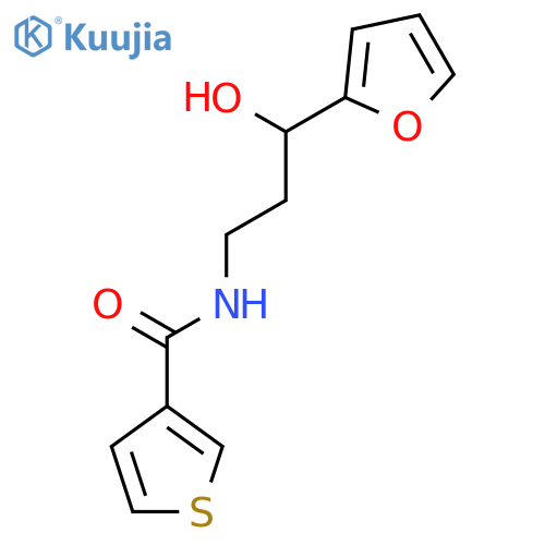 N-3-(furan-2-yl)-3-hydroxypropylthiophene-3-carboxamide structure