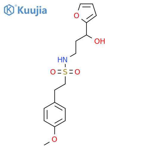 N-3-(furan-2-yl)-3-hydroxypropyl-2-(4-methoxyphenyl)ethane-1-sulfonamide structure