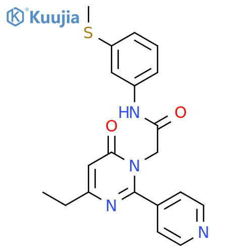 2-[4-ethyl-6-oxo-2-(pyridin-4-yl)-1,6-dihydropyrimidin-1-yl]-N-[3-(methylsulfanyl)phenyl]acetamide structure