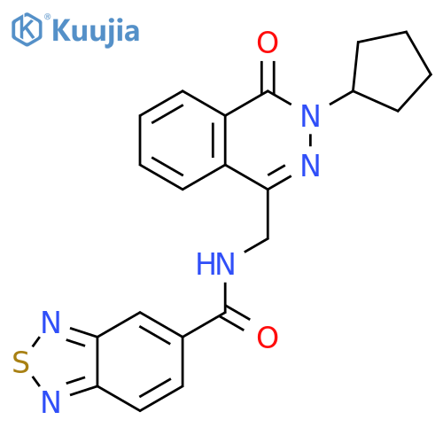 N-[(3-cyclopentyl-4-oxo-3,4-dihydrophthalazin-1-yl)methyl]-2,1,3-benzothiadiazole-5-carboxamide structure