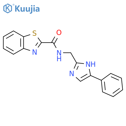 N-[(4-phenyl-1H-imidazol-2-yl)methyl]-1,3-benzothiazole-2-carboxamide structure