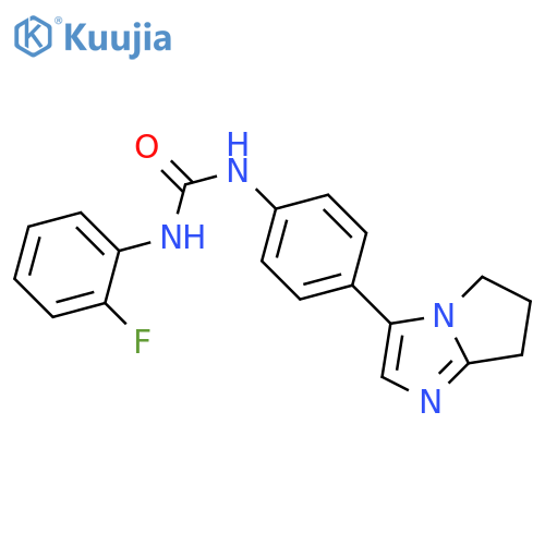 1-(2-fluorophenyl)-3-(4-{5H,6H,7H-pyrrolo[1,2-a]imidazol-3-yl}phenyl)urea structure
