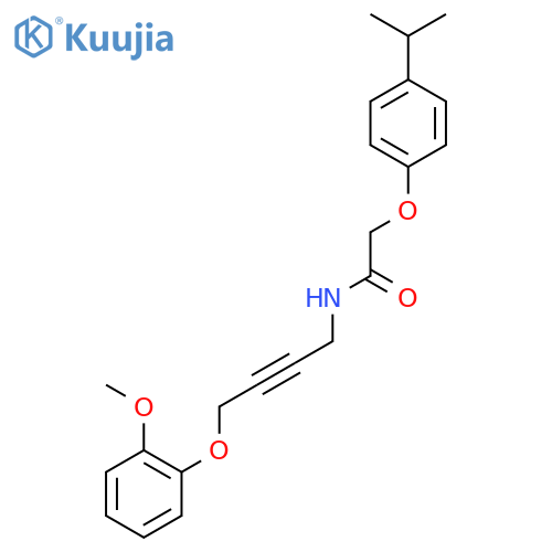 N-4-(2-methoxyphenoxy)but-2-yn-1-yl-2-4-(propan-2-yl)phenoxyacetamide structure