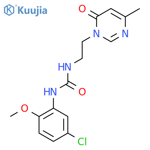 1-(5-chloro-2-methoxyphenyl)-3-2-(4-methyl-6-oxo-1,6-dihydropyrimidin-1-yl)ethylurea structure
