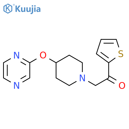 1-[4-(pyrazin-2-yloxy)piperidin-1-yl]-2-(thiophen-2-yl)ethan-1-one structure