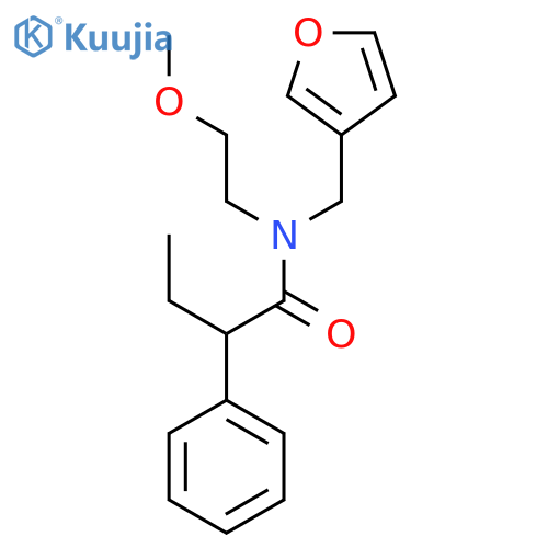 N-(furan-3-yl)methyl-N-(2-methoxyethyl)-2-phenylbutanamide structure