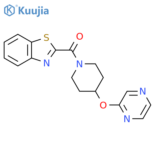 2-[4-(pyrazin-2-yloxy)piperidine-1-carbonyl]-1,3-benzothiazole structure