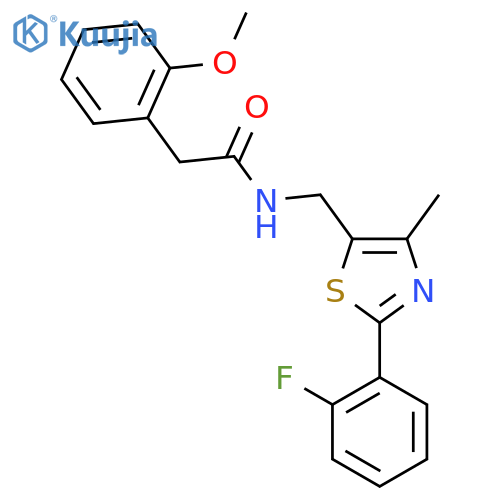 N-{2-(2-fluorophenyl)-4-methyl-1,3-thiazol-5-ylmethyl}-2-(2-methoxyphenyl)acetamide structure
