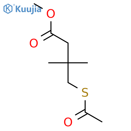 Butanoic acid, 4-(acetylthio)-3,3-dimethyl-, methyl ester structure
