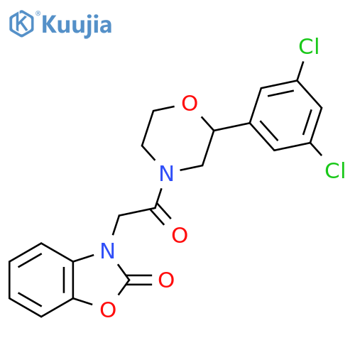 3-{2-2-(3,5-dichlorophenyl)morpholin-4-yl-2-oxoethyl}-2,3-dihydro-1,3-benzoxazol-2-one structure