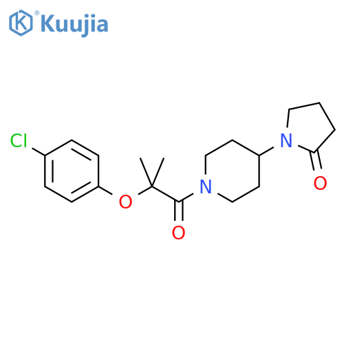 1-{1-2-(4-chlorophenoxy)-2-methylpropanoylpiperidin-4-yl}pyrrolidin-2-one structure