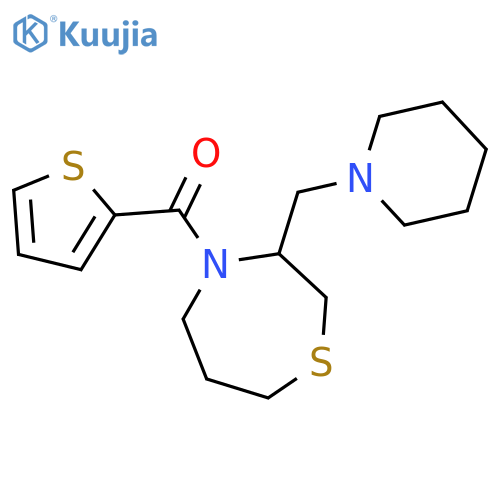 3-[(piperidin-1-yl)methyl]-4-(thiophene-2-carbonyl)-1,4-thiazepane structure