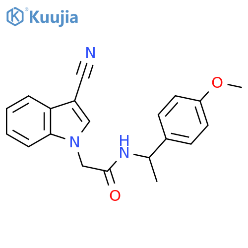 2-(3-cyano-1H-indol-1-yl)-N-1-(4-methoxyphenyl)ethylacetamide structure