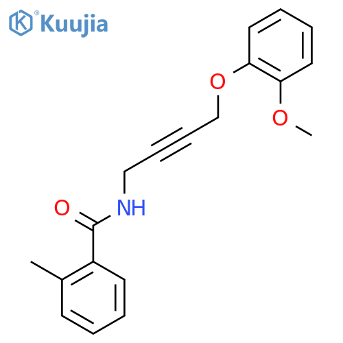 N-4-(2-methoxyphenoxy)but-2-yn-1-yl-2-methylbenzamide structure