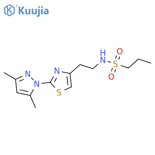 N-{2-[2-(3,5-dimethyl-1H-pyrazol-1-yl)-1,3-thiazol-4-yl]ethyl}propane-1-sulfonamide structure