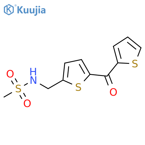N-{5-(thiophene-2-carbonyl)thiophen-2-ylmethyl}methanesulfonamide structure