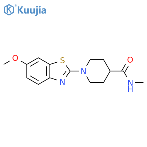 1-(6-methoxy-1,3-benzothiazol-2-yl)-N-methylpiperidine-4-carboxamide structure