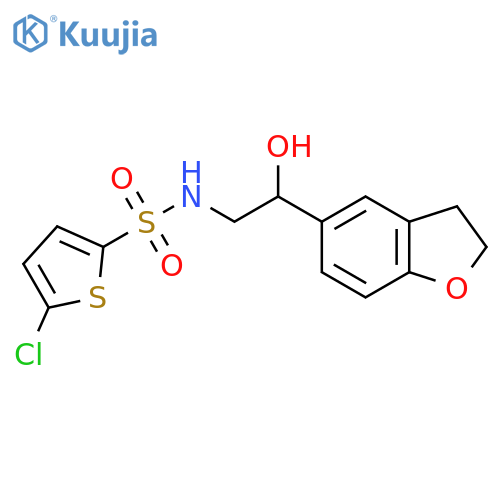 5-chloro-N-2-(2,3-dihydro-1-benzofuran-5-yl)-2-hydroxyethylthiophene-2-sulfonamide structure