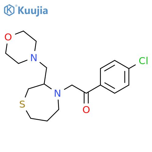 2-(4-chlorophenyl)-1-{3-[(morpholin-4-yl)methyl]-1,4-thiazepan-4-yl}ethan-1-one structure