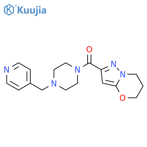 1-{5H,6H,7H-pyrazolo3,2-b1,3oxazine-2-carbonyl}-4-(pyridin-4-yl)methylpiperazine structure