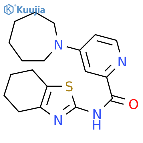4-(azepan-1-yl)-N-(4,5,6,7-tetrahydro-1,3-benzothiazol-2-yl)pyridine-2-carboxamide structure