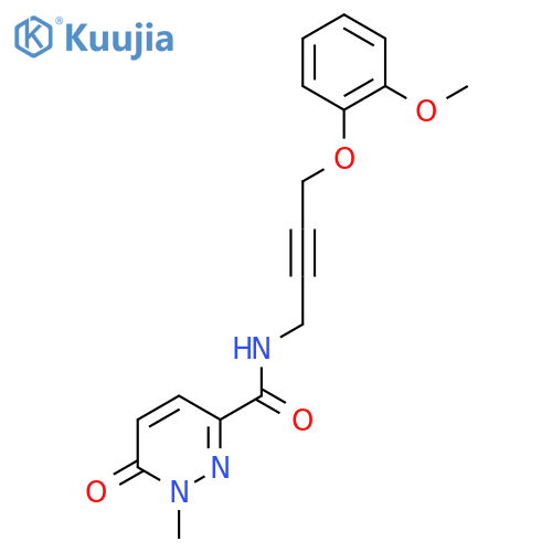 N-4-(2-methoxyphenoxy)but-2-yn-1-yl-1-methyl-6-oxo-1,6-dihydropyridazine-3-carboxamide structure