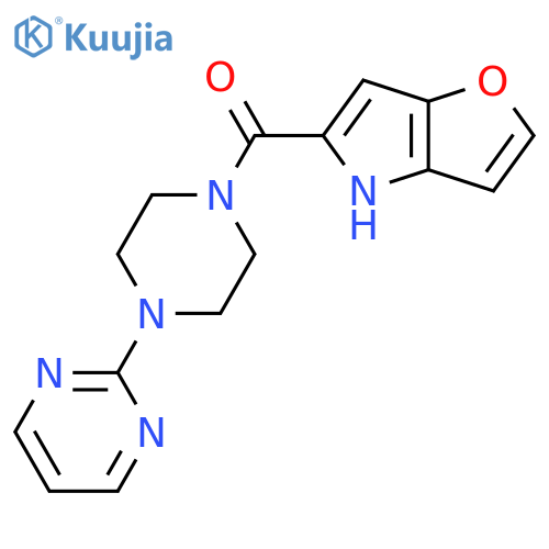 2-(4-{4H-furo[3,2-b]pyrrole-5-carbonyl}piperazin-1-yl)pyrimidine structure