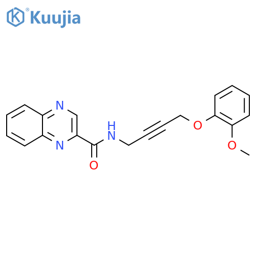 N-4-(2-methoxyphenoxy)but-2-yn-1-ylquinoxaline-2-carboxamide structure