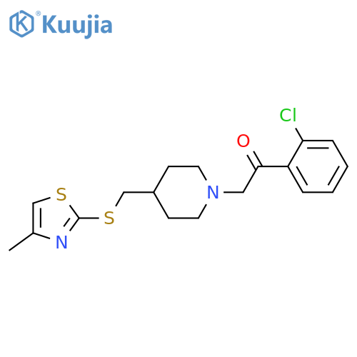 2-(2-chlorophenyl)-1-(4-{[(4-methyl-1,3-thiazol-2-yl)sulfanyl]methyl}piperidin-1-yl)ethan-1-one structure