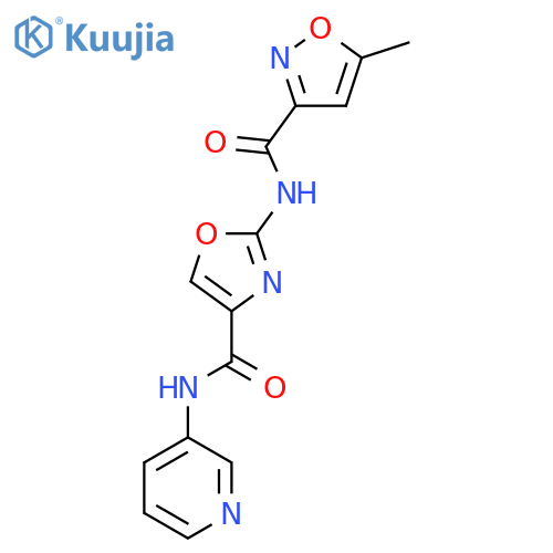 5-methyl-N-{4-(pyridin-3-yl)carbamoyl-1,3-oxazol-2-yl}-1,2-oxazole-3-carboxamide structure