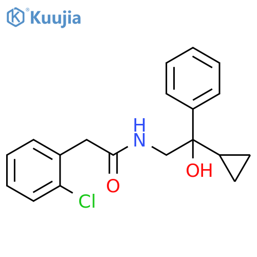 2-(2-chlorophenyl)-N-(2-cyclopropyl-2-hydroxy-2-phenylethyl)acetamide structure