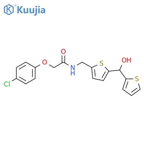 2-(4-chlorophenoxy)-N-({5-hydroxy(thiophen-2-yl)methylthiophen-2-yl}methyl)acetamide structure