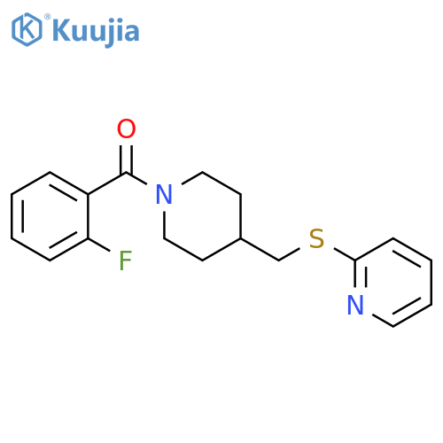 2-({[1-(2-fluorobenzoyl)piperidin-4-yl]methyl}sulfanyl)pyridine structure