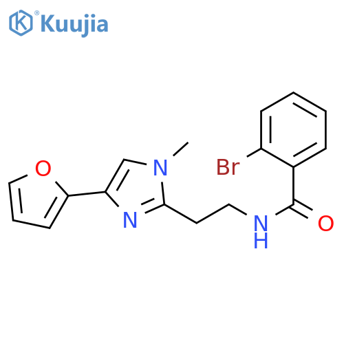 2-bromo-N-{2-[4-(furan-2-yl)-1-methyl-1H-imidazol-2-yl]ethyl}benzamide structure