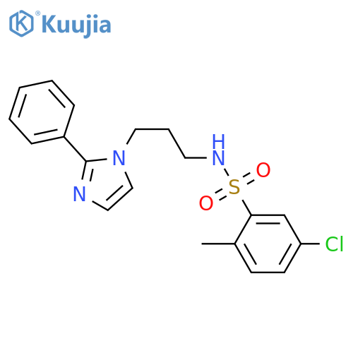 5-chloro-2-methyl-N-3-(2-phenyl-1H-imidazol-1-yl)propylbenzene-1-sulfonamide structure