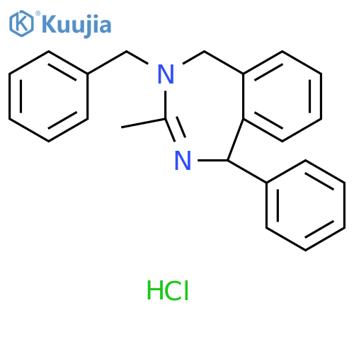 1H-2,4-Benzodiazepine, 4,5-dihydro-3-methyl-1-phenyl-4-(phenylmethyl)-, hydrochloride (1:1) structure