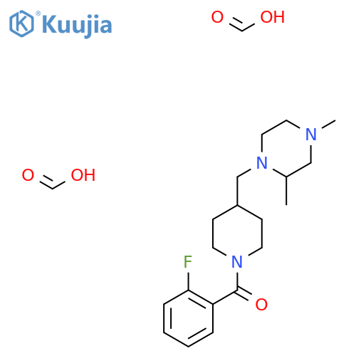 1-{1-(2-fluorobenzoyl)piperidin-4-ylmethyl}-2,4-dimethylpiperazine; bis(formic acid) structure
