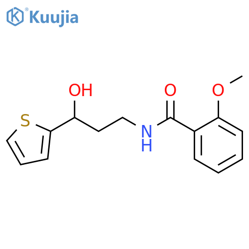 N-3-hydroxy-3-(thiophen-2-yl)propyl-2-methoxybenzamide structure