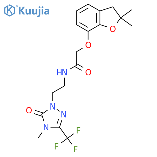 2-[(2,2-dimethyl-2,3-dihydro-1-benzofuran-7-yl)oxy]-N-{2-[4-methyl-5-oxo-3-(trifluoromethyl)-4,5-dihydro-1H-1,2,4-triazol-1-yl]ethyl}acetamide structure