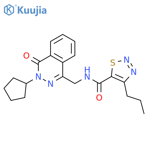 N-[(3-cyclopentyl-4-oxo-3,4-dihydrophthalazin-1-yl)methyl]-4-propyl-1,2,3-thiadiazole-5-carboxamide structure