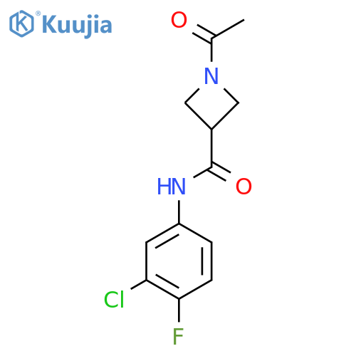 1-acetyl-N-(3-chloro-4-fluorophenyl)azetidine-3-carboxamide structure