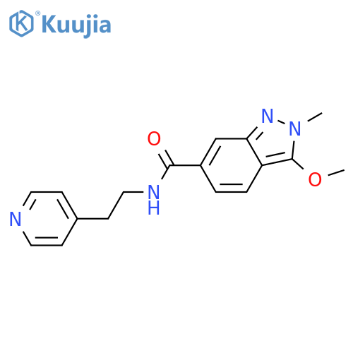 3-methoxy-2-methyl-N-[2-(pyridin-4-yl)ethyl]-2H-indazole-6-carboxamide structure
