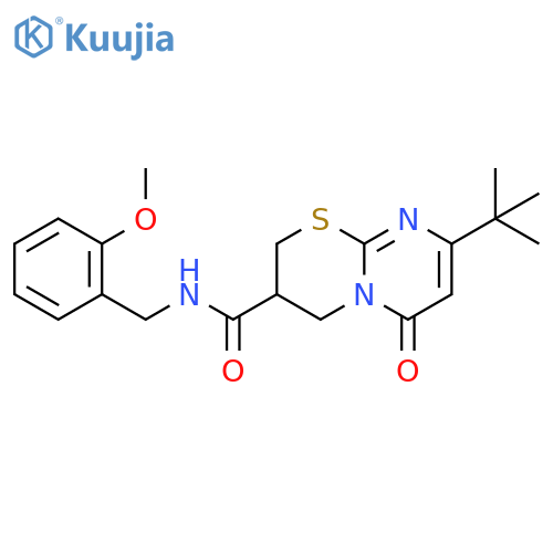 8-tert-butyl-N-(2-methoxyphenyl)methyl-6-oxo-2H,3H,4H,6H-pyrimido2,1-b1,3thiazine-3-carboxamide structure